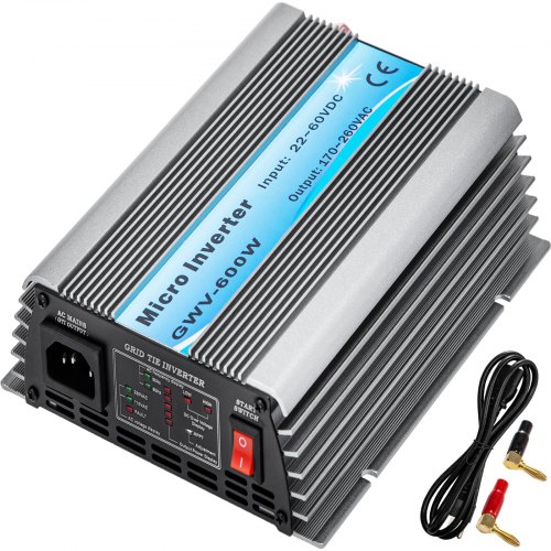 Vevor Micro Inverter Gwv-600w Mttp Invertitore Collegato Alla Rete Solare 22-60v