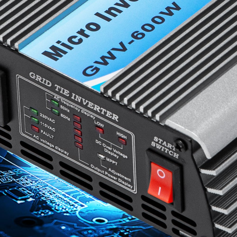 Vevor Micro Inverter Gwv-600w Mttp Invertitore Collegato Alla Rete Solare 22-60v