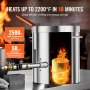VEVOR Kit di Forno Fusorio a Gas Propano Capienza 8kg Temperatura Massima 1370℃ Corpo di Forno in Acciaio Inox per Metalli Fabbri Raffinerie, Kit di Forno di Fusione con Bruciatore a Propano