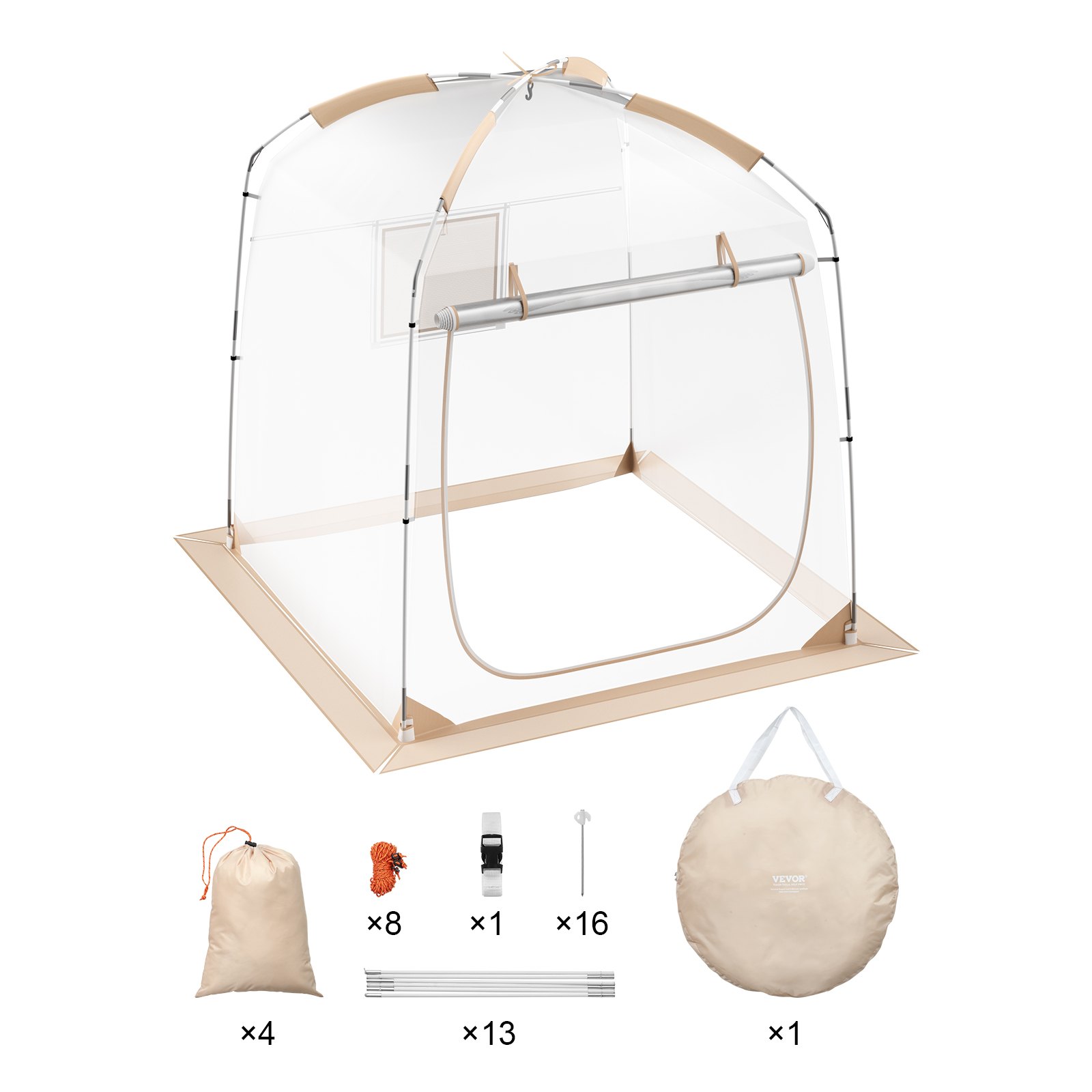 VEVOR Tenda Sportiva Capienza ca. 2-4 Persone, Tenda Istantanea Resistente alle Intemperie, Tenda a Bolle da Esterno con Visione Chiara, Riparo alle Intemperie per Calcio,  Eventi Sportivi, Pesca