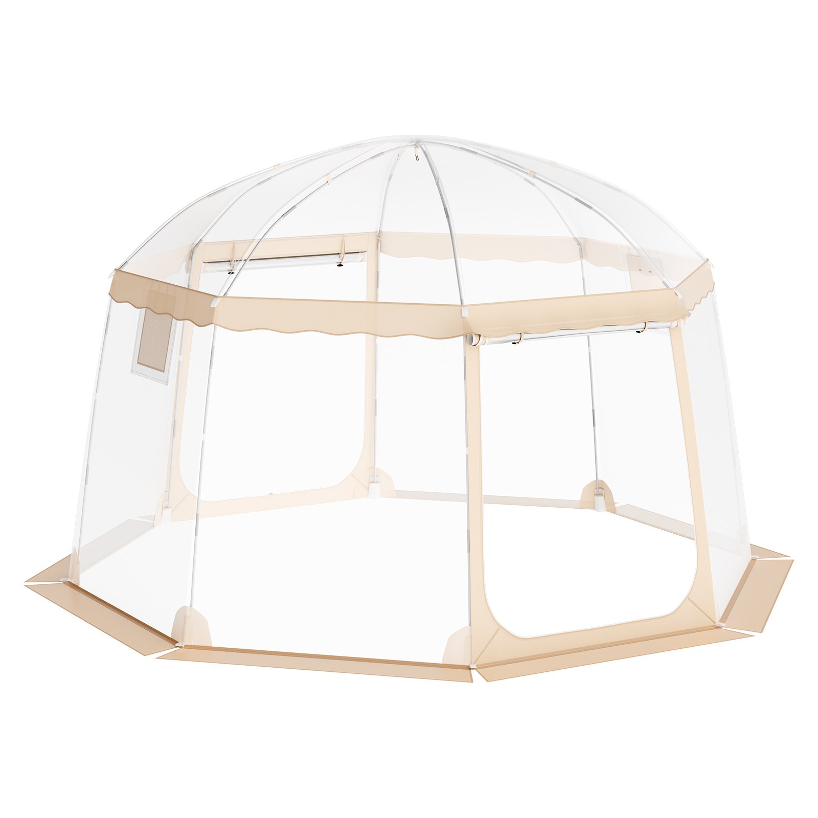 VEVOR Tenda Sportiva Trasparente per ca. 8-10 Persone, Tenda a Bolle a Pop Up Istantaneo, Riparo Esterno Resistente alle Intemperie con Vista Chiara, Tenda per Calcio, Eventi Sportivi da Esterno