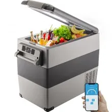 VEVOR Congelatore per Frigorifero Elettrico Portatile, Capacità 55 L Piccolo Frigorifero Congelatore 27,1 x 13,6 x 20,6 Pollici Mini Frigorifero per Auto Guida Viaggi Potenza Totale in Ingresso 45 W