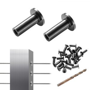 Kit Tensitore Per Cavi In Acciaio T316 1/8" Da Ponte, Terminali Per Ringhiera, Per Pali In Legno/metallo, 102 Pezzi