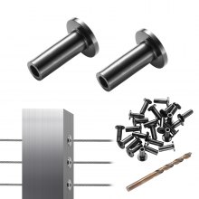 VEVOR Confezione da 101 manicotti protettivi in ​​acciaio inox T316 per ringhiera per cavi in ​​fune metallica da 1/8", balaustra fai-da-te T316 di grado marino, nero