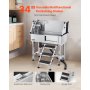 VEVOR Stazione di Lavaggio per Cani in Acciaio Inox, Vasca per Toelettatura per Animali Domestici di Media e Piccola Taglia da 86,36 cm con Scale di Stoccaggio, Rubinetto, Porta Sapone, Porta Destra
