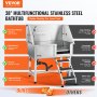 VEVOR Vasca da Bagno per Cani Stazione Vasca di Doccia per Animali Domestici in Acciaio Inox con Scale Lunghezza max. 96,5cm Carico max. circa 100 kg, Vasca Doccia per Toelettatura per Cani con Scale