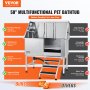 VEVOR Vasca da Bagno per Cani Animali Vasca di Doccia per Animali Domestici in Acciaio Inox con Scale Lunghezza max.127 cm Carico max. circa 150 kg, Vasca Doccia per Toelettatura per Cani con Scale
