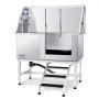 VEVOR Vasca da Bagno per Cani Animali Vasca di Doccia per Animali Domestici in Acciaio Inox con Scale Lunghezza max.127 cm Carico max. circa 150 kg, Vasca Doccia per Toelettatura per Cani con Scale