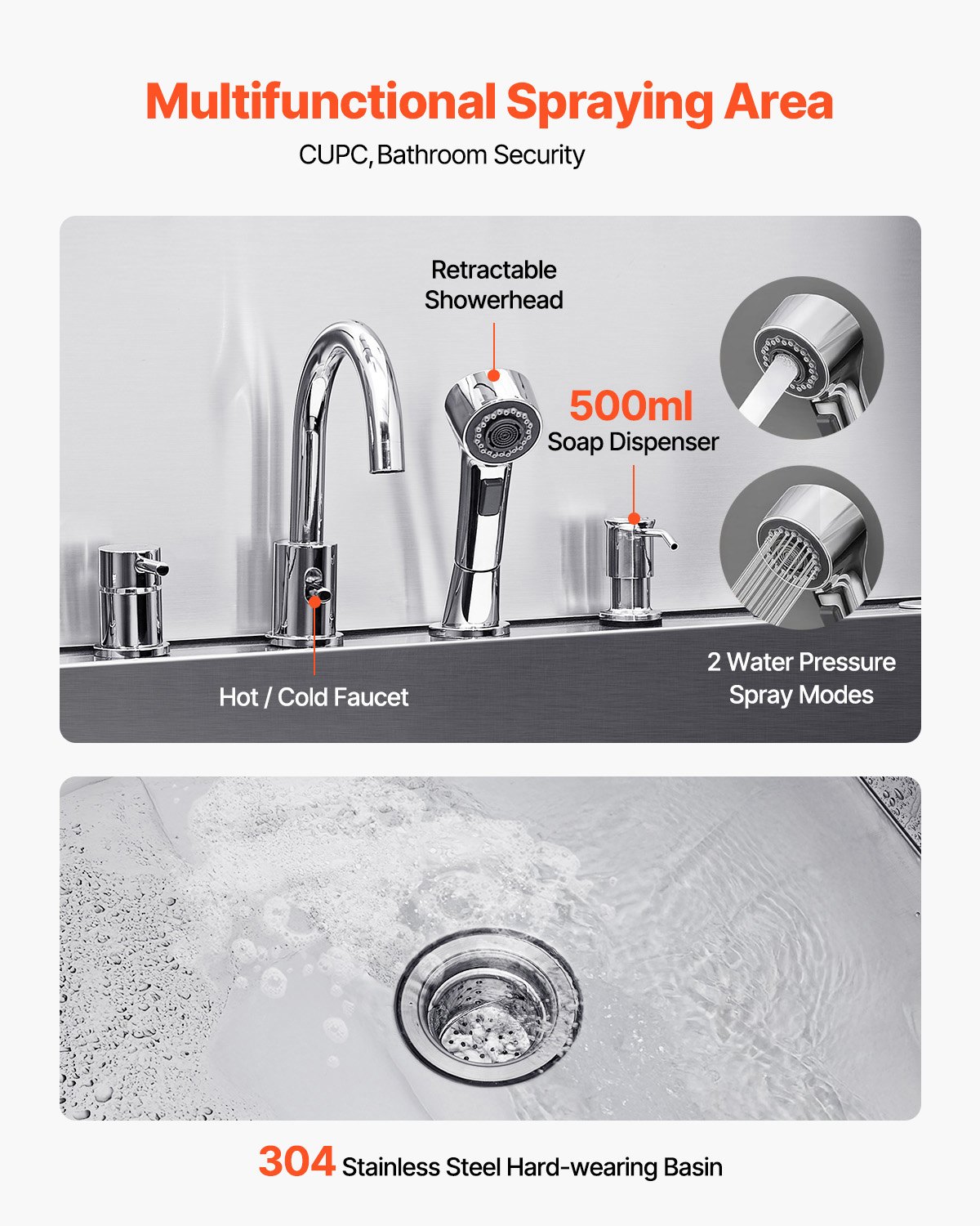 VEVOR Stazione di Lavaggio per Cani in Acciaio Inox, Vasca per Toelettatura per Animali Domestici di Grandi, Medie e Piccole Dimensioni da 154,94 cm con Rampa, Pannello Filtro Acqua, Porta Sinistra