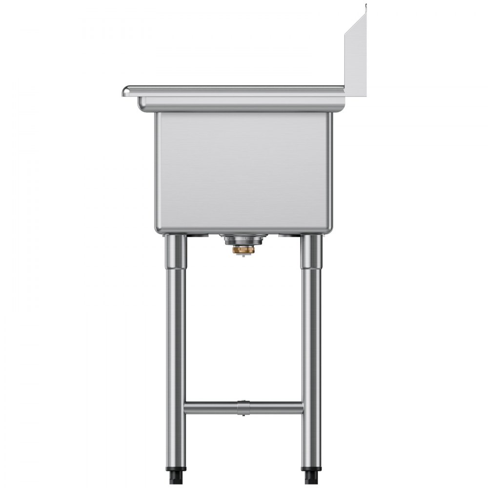 VEVOR Lavello a 3 Scomparti Rettangolare in Acciaio Inox 304 Lavello Autoportante a 3 Vasche Multiuso con 2 Scolapiatti e Paraschizzi Dimensioni Vasca 356 x 400 x 279 mm, per Ristorante Garage Cucina