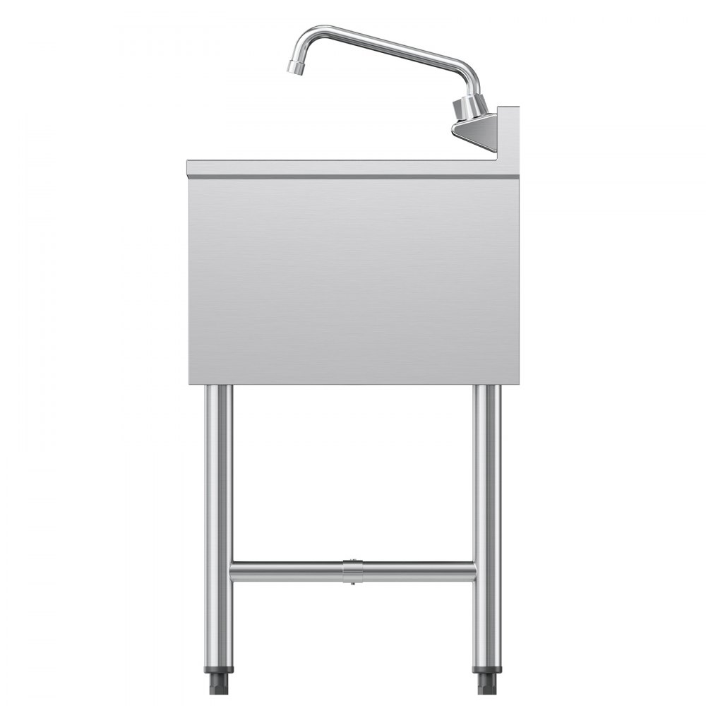 VEVOR Lavello a 3 Scomparti Rettangolare in Acciaio Inox Lavello da Cucina a 3 Vasche con 2 Scolapiatti Paraschizzi Rubinetto Freddo e Caldo, Dimensioni di Vasca 254 x 356 x 254 mm, per Ristorante Bar