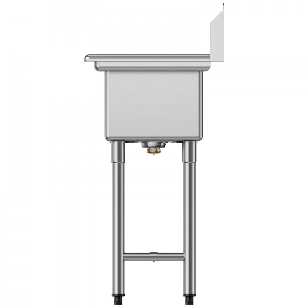 VEVOR Lavello a 3 Scomparti Rettangolare in Acciaio Inox 304 Lavello Autoportante a 3 Vasche Multiuso con 2 Scolapiatti e Paraschizzi Dimensioni Vasca 254 x 356 x 254 mm, per Esterno Garage Cucina