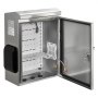 VEVOR Outdoor Electrical Box, 500 x 400 x 200 mm, Stainless Steel Ventilated Electrical Enclosure with Thermostat and Fan, Rain Hood, Hinge Connection, IP65 Waterproof Junction Box, Wall/Pole Mounted,