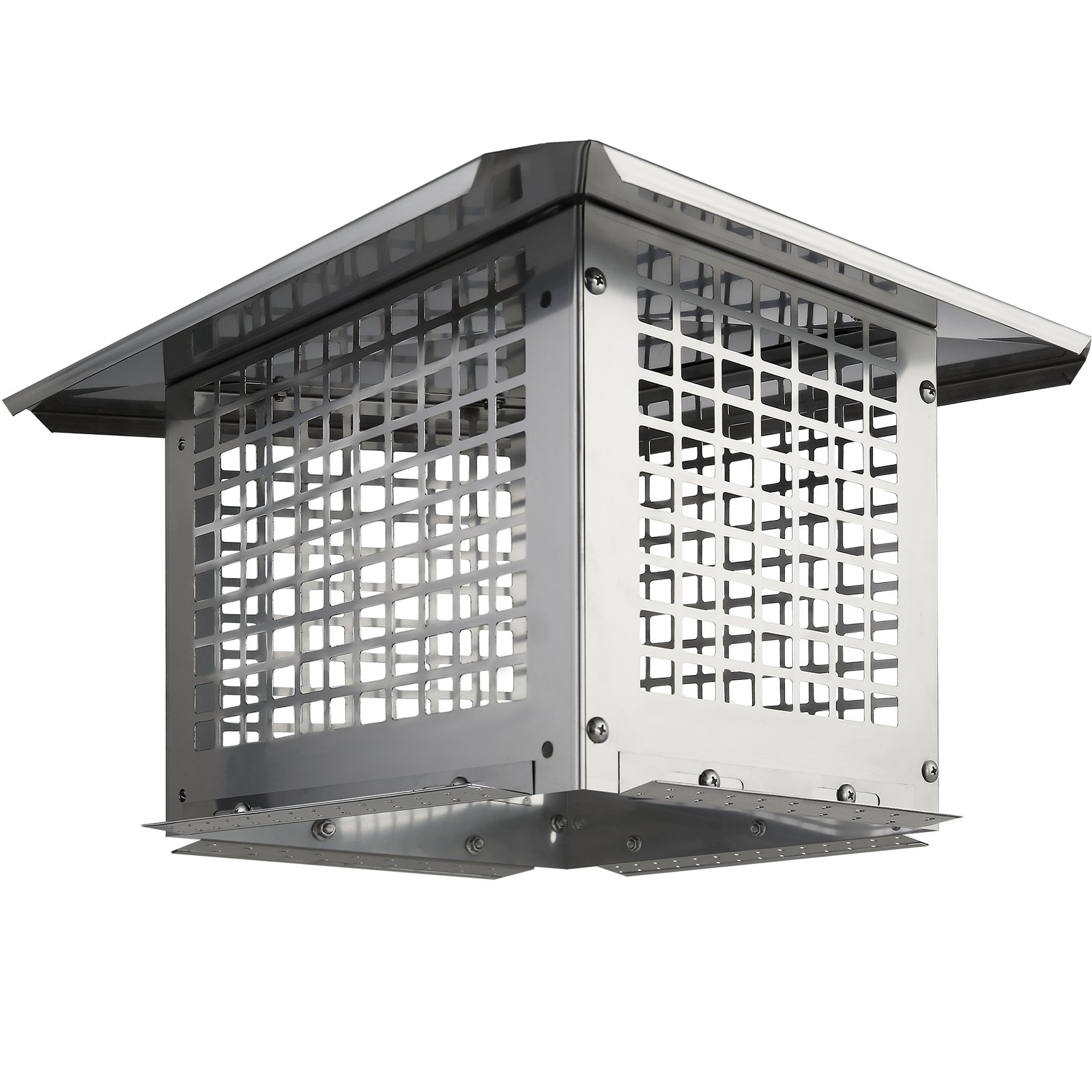 VEVOR Tappo per Canne Fumarie da Tetto in Acciaio Inossidabile Base Quadrata Accessori Inclusi, Coperchio Comignolo per Camino Antipioggia da Esterno Base 332x229 mm in Acciaio Inox, Tappo per Camino