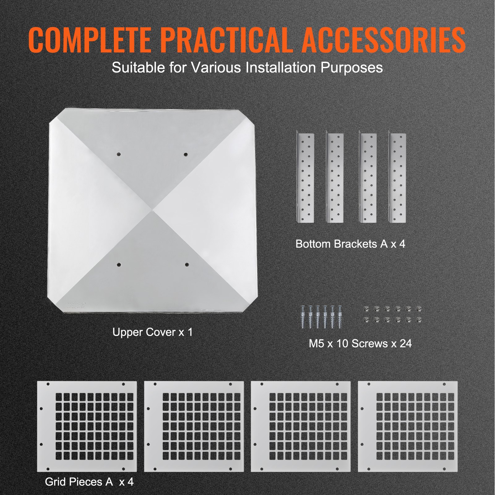 VEVOR Tappo per Canne Fumarie da Tetto in Acciaio Inossidabile Base Quadrata Accessori Inclusi, Coperchio Comignolo per Camino Antipioggia da Esterno 381x381x250 mm in Acciaio Inox, Tappo per Camino