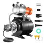 VEVOR Pompa per Pozzi Poco Profondi da 735 W, 3785 L/H Pompa Aumento Pressione Automatica per Irrigazione, Serbatoio Pressione 19 L, Pressostato, Sollevamento 39,6 m Testa della Pompa in Acciaio Inox