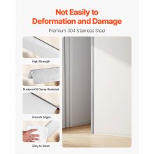 VEVOR Paraspigoli in Acciaio Inox 38 x 38 x 1217 mm, Confezione da 10 pezzi, Profilo Angolare per Muro a 90° con Nastro Adesivo, Protezione dagli Urti per Pareti di Soggiorno, Ufficio