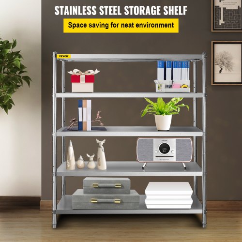 VEVOR Scaffale Portaoggetti, Scaffale Portaoggetti a 5 Livelli, Ripiani in Metallo Regolabili, Scafandro per Cucina, Magazzino, Seminterrato, Scaffalatura Nero 907 kg, 457,2 x 1016 x 1828 mm VEVOR Scaffale Portaoggetti, Scaffale Portaoggetti a 5 Livelli, Ripiani in Metallo Regolabili, Scafandro per Cucina, Magazzino, Seminterrato, Scaffalatura Nero 907 kg, 457,2 x 1016 x 1828 mm