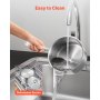 VEVOR Set di Casseruola da Cucina, Capacità 0,95L+1,89L+2,84L con Coperchio in Vetro con Manico Ergonomico, Pentola per Zuppa Latte Verdure in Acciaio Inox, Casseruola da Cucina