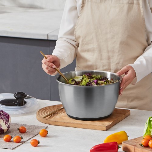 Centrifuga Per Insalata Kiseely 4,2QT In Acciaio Inox – Easy Press, Base Antiscivolo, Ciotola E Scolapasta