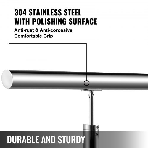 Corrimano Scale Acciaio Inox - 150 Cm, Per Interni/Esterni, Con 3 Barre Trasversali - Foto 9