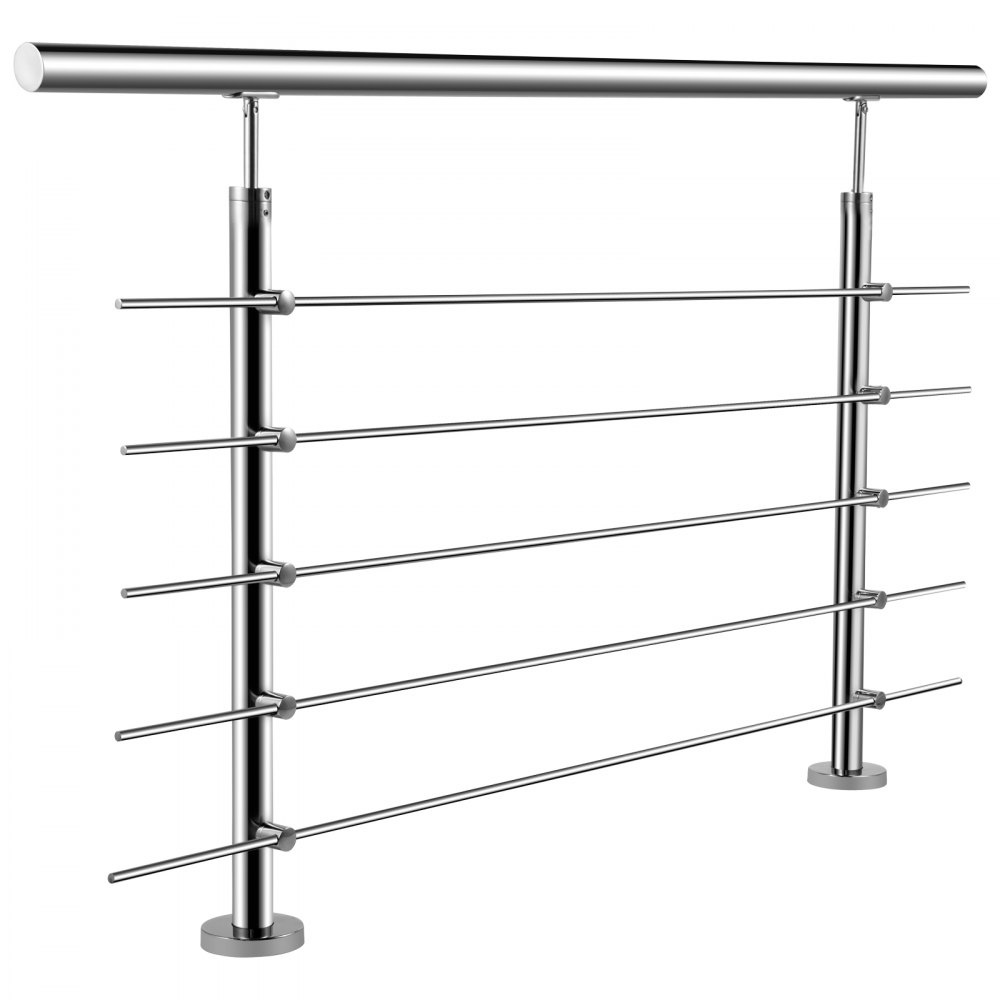 Vevor Ringhiera Per Scale In Acciaio Inox Corrimano Scala A 5 Barre Tubo 150cm