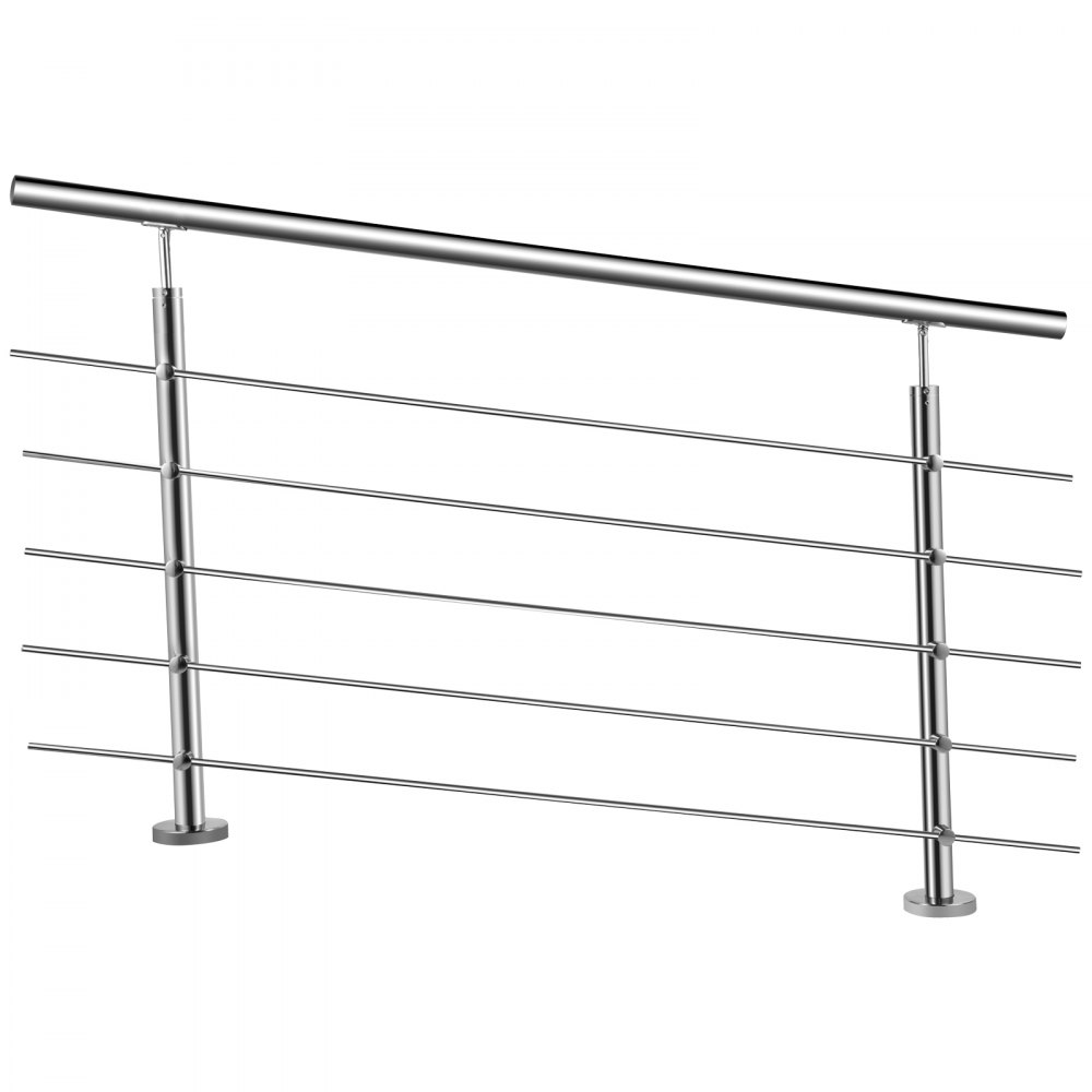 Vevor Ringhiera Per Scale In Acciaio Inox Corrimano Scala A 5 Barre Tubo 150cm