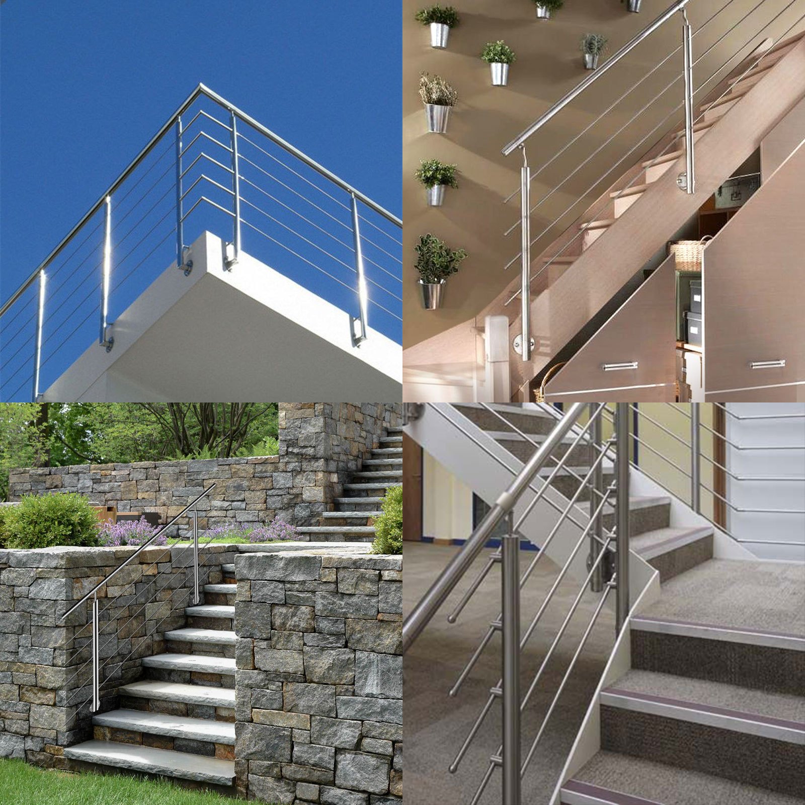 Vevor Ringhiera Scala Ad Angolo In Acciaio 5 Barre Trasversali Altezza 100 Cm