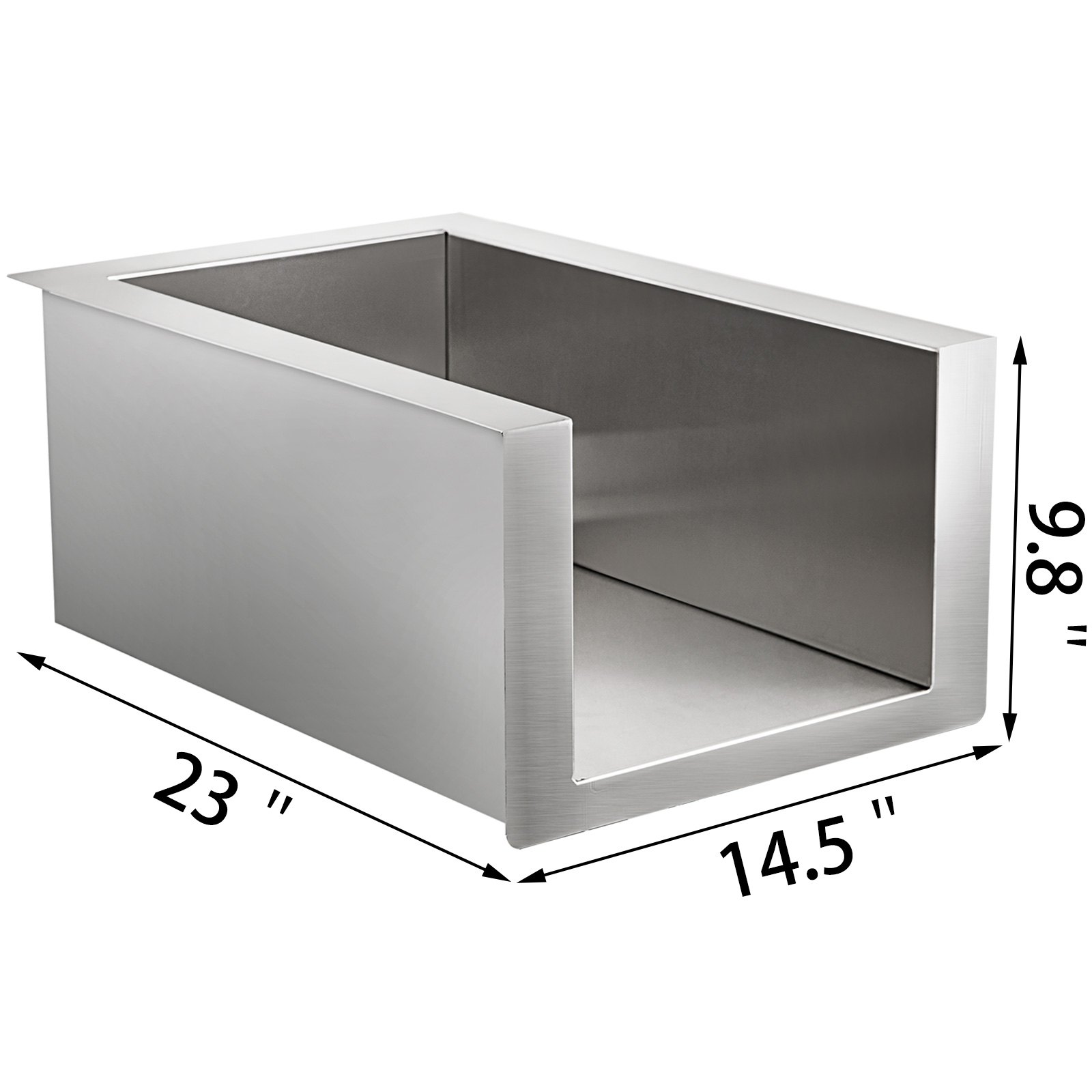 VEVOR Inserto per Barbecue a Gas in Acciaio Inossidabile 304, Rivestimento Antiaderente Argento da 368 x 584 x 248 mm, Cappa a Gas per Grill BBQ per Protezione da Cucina all'Aperto e Isola Barbecue