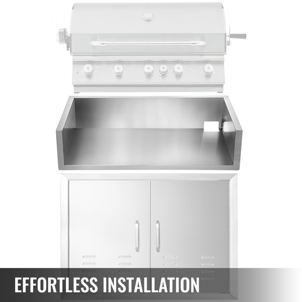 Vevor Cappa Grill Isolante In Acciaio Inox Inserto Per Barbecue A Gas 119x58 Cm