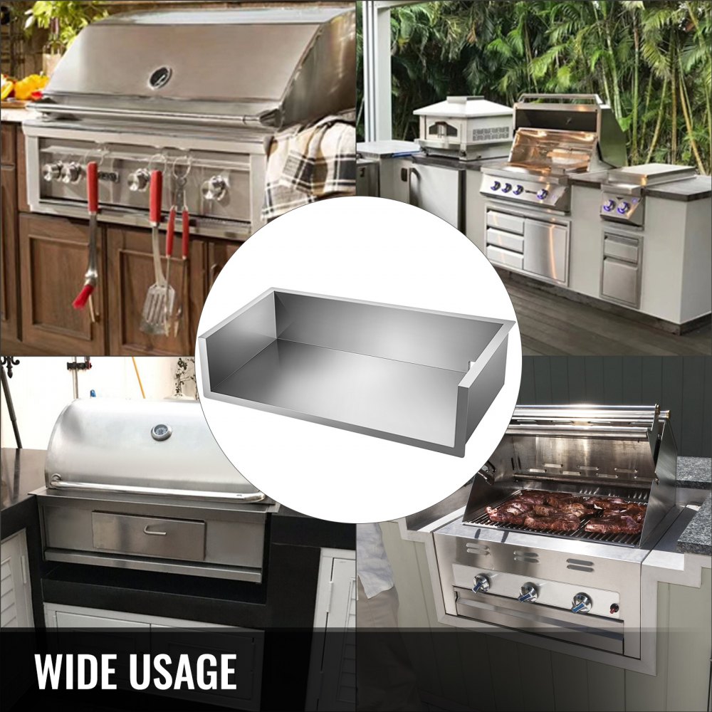 Vevor Cappa Grill Isolante In Acciaio Inox Inserto Per Barbecue A Gas 119x58 Cm