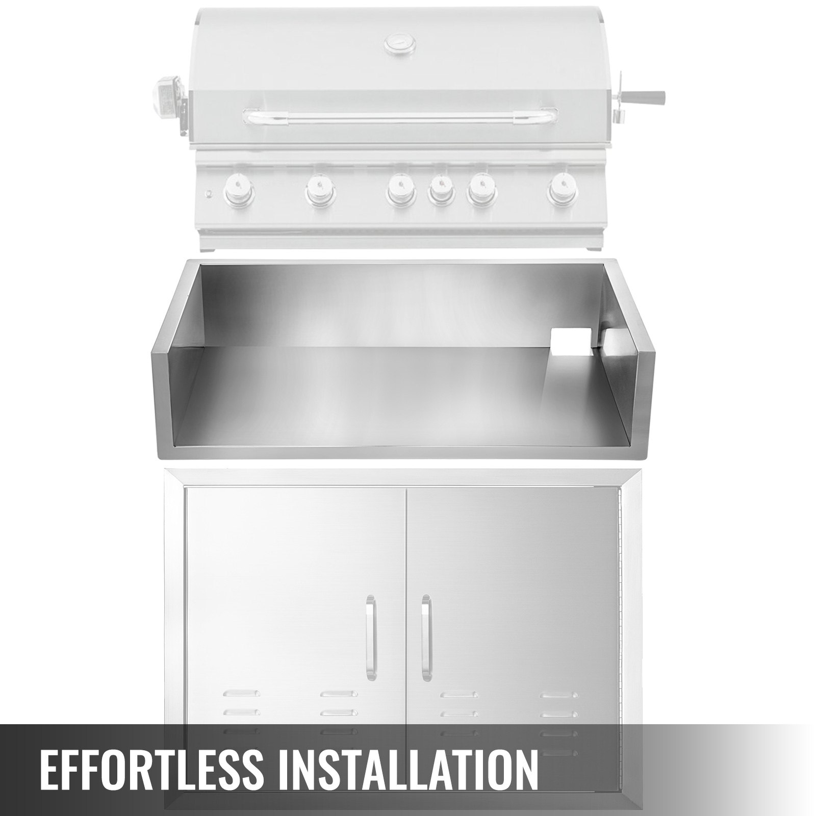 Vevor Cappa Grill Isolante In Acciaio Inox Inserto Per Barbecue A Gas 119x58 Cm