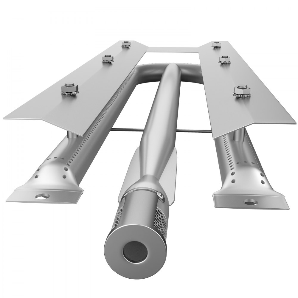 VEVOR Bruciatore a Tubo per Barbecue 550 x 175 x 60 mm, Bruciatore per Grigilia in Acciaio Inossidabile, Bruciatore d'Argento a 3 Pezzi, Uso per Sostituire il Bruciatore nella Griglia o nel Forno