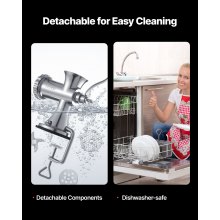 VEVOR Tritacarne Manuale in Acciaio Inossidabile da Tavolo 2 Modi di Fissaggio Ventosa Morsetto per Preparazione di Salsicce Polpette Salumi, Tritacarne Manuale in Acciaio Inox da Tavolo Calibro #8