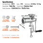VEVOR Tritacarne Manuale in Acciaio Inossidabile 304 Fissaggio a Morsetto da Tavolo per Preparazione di Salsicce Salumi Polpette, Tritacarne Manuale da Tavolo Acciaio Inox Uso Alimentare Calibro #12