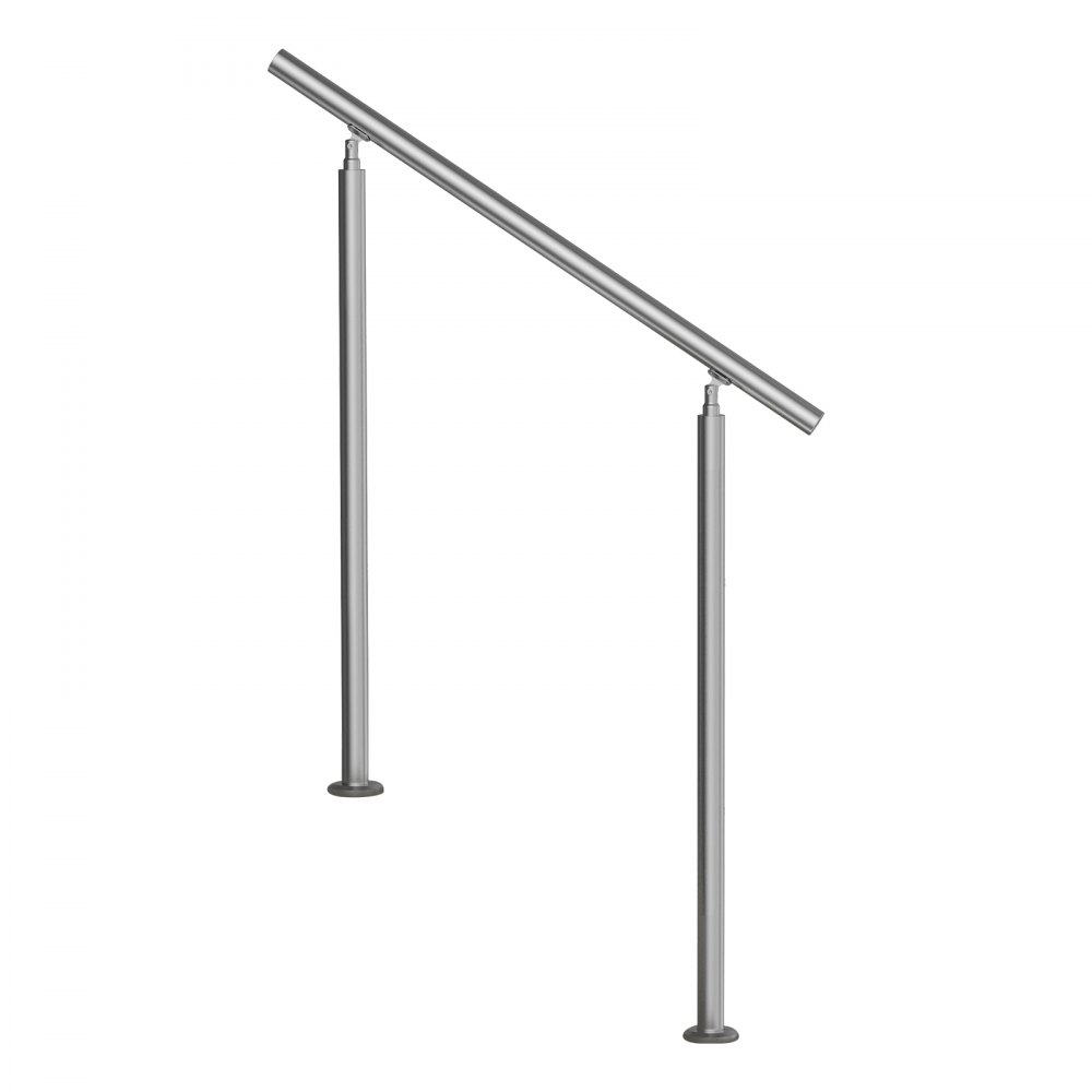 VEVOR Handrails for Outdoor Stairs, 100 cm Long Stair Handrail Set, Stainless Steel Transition Railing with Mounting Kit, Double-Post Stair Handrails for Seniors, Porch and Terrace