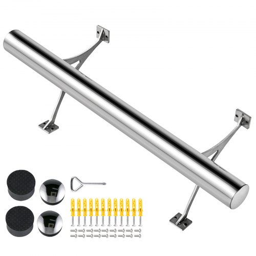 Kit Bar Piedi Barra Poggiapiedi Acciaio Bar Foot Rail 2 Piedi Tubo Con Staffa