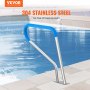 VEVOR Corrimano per Piscina 990 x 812 mm Ringhiera per Piscina Bianco Argento