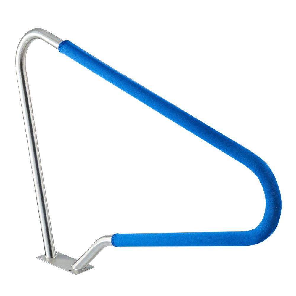 VEVOR Pool Rail, 122 x 91.5 cm Pool Handrail, 100kg Load Capacity Heavy Duty 304 Stainless Steel Swimming Handrail, Detachable Nonslip Sleeve, Rich Accessories, for Poolside, Water Parks, Spa Centers