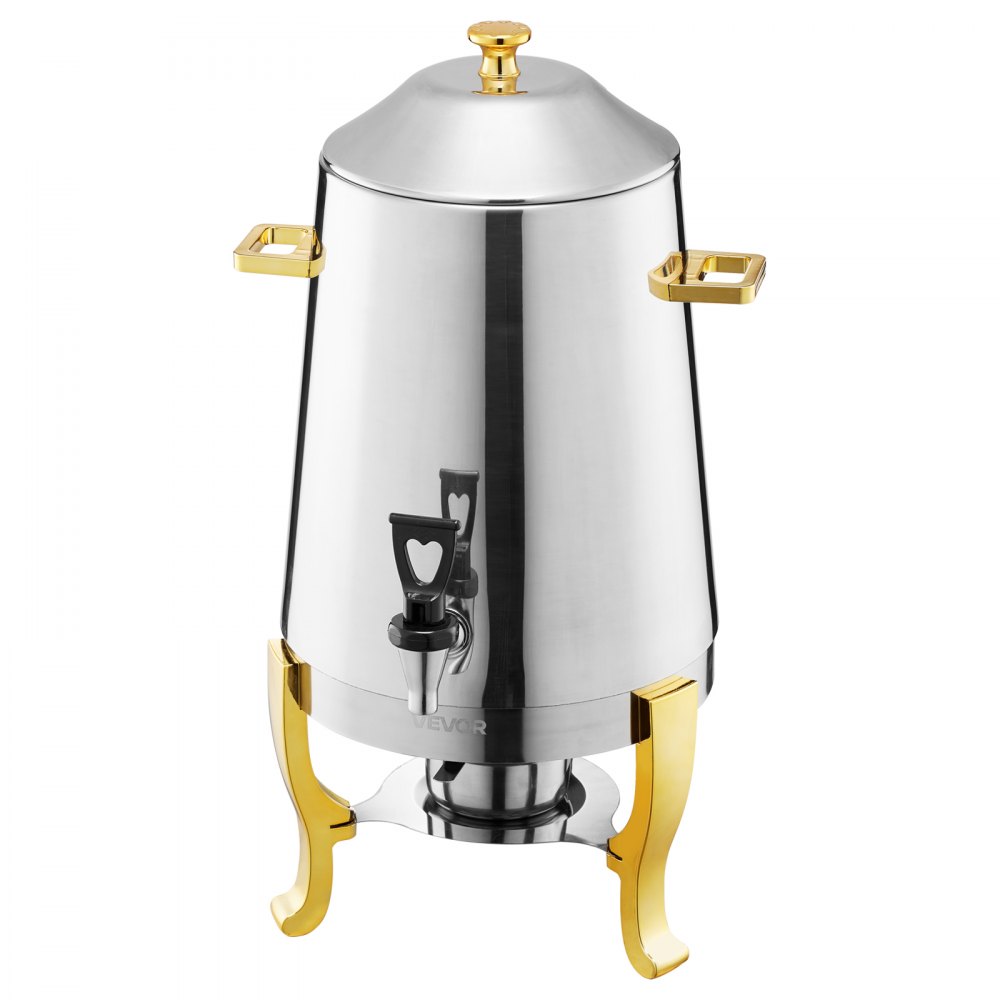 VEVOR Distributore di Bevande, 13 L per Feste, Contenitore di Succhi in Acciaio Inox con Bruciatore ad Alcol, Bevande Calde e Fredde con Rubinetto per Caffè, Tè, Acqua Calda, per Ristoranti Hotel
