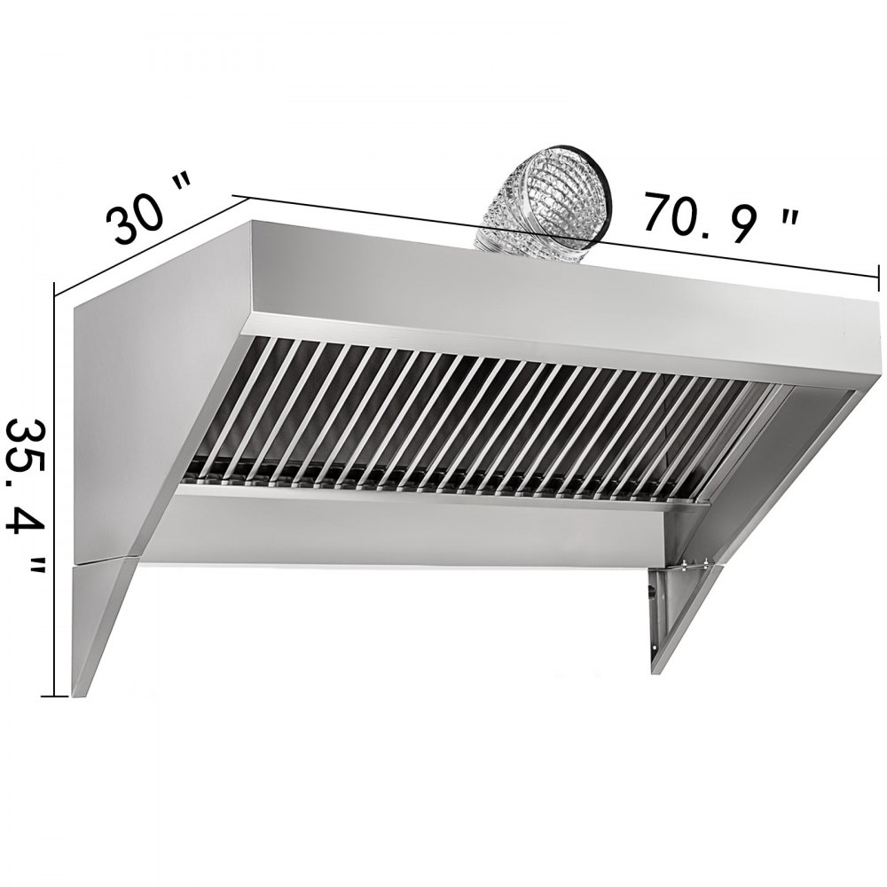 Scarico A Cappa Aspirante Cappa Nerofumo A Cucina In Acciaio Inox 71x30 Pollici