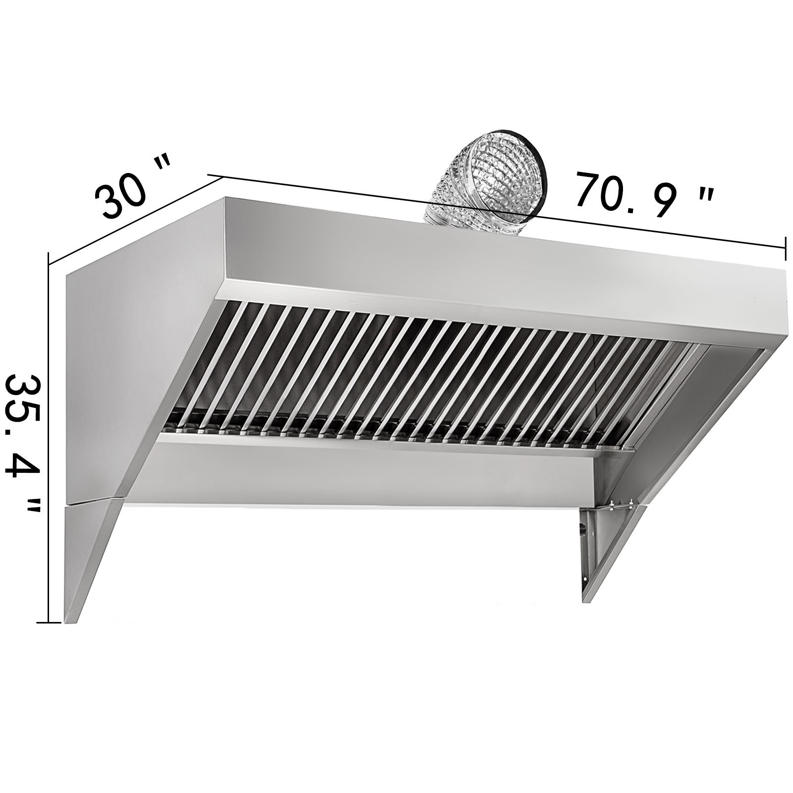 Scarico A Cappa Aspirante Cappa Nerofumo A Cucina In Acciaio Inox 71x30 Pollici