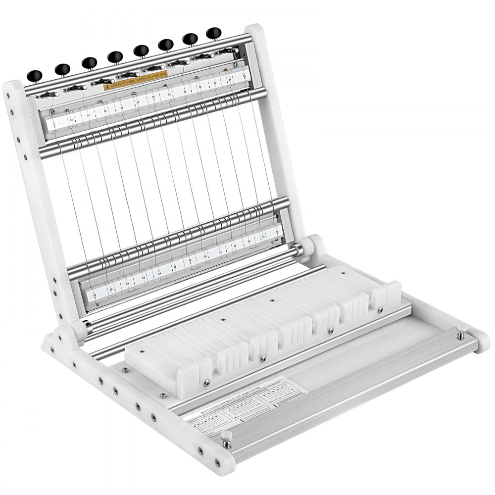 VEVOR Taglierina per Sapone Regolabile, 1-15 Barre Taglierina per Sapone a Filo in Acciaio Inossidabile 304 Utensile per Fatto a Mano per Tagliare Candele, Torte, Formaggio, Burro, Cioccolato, ecc.