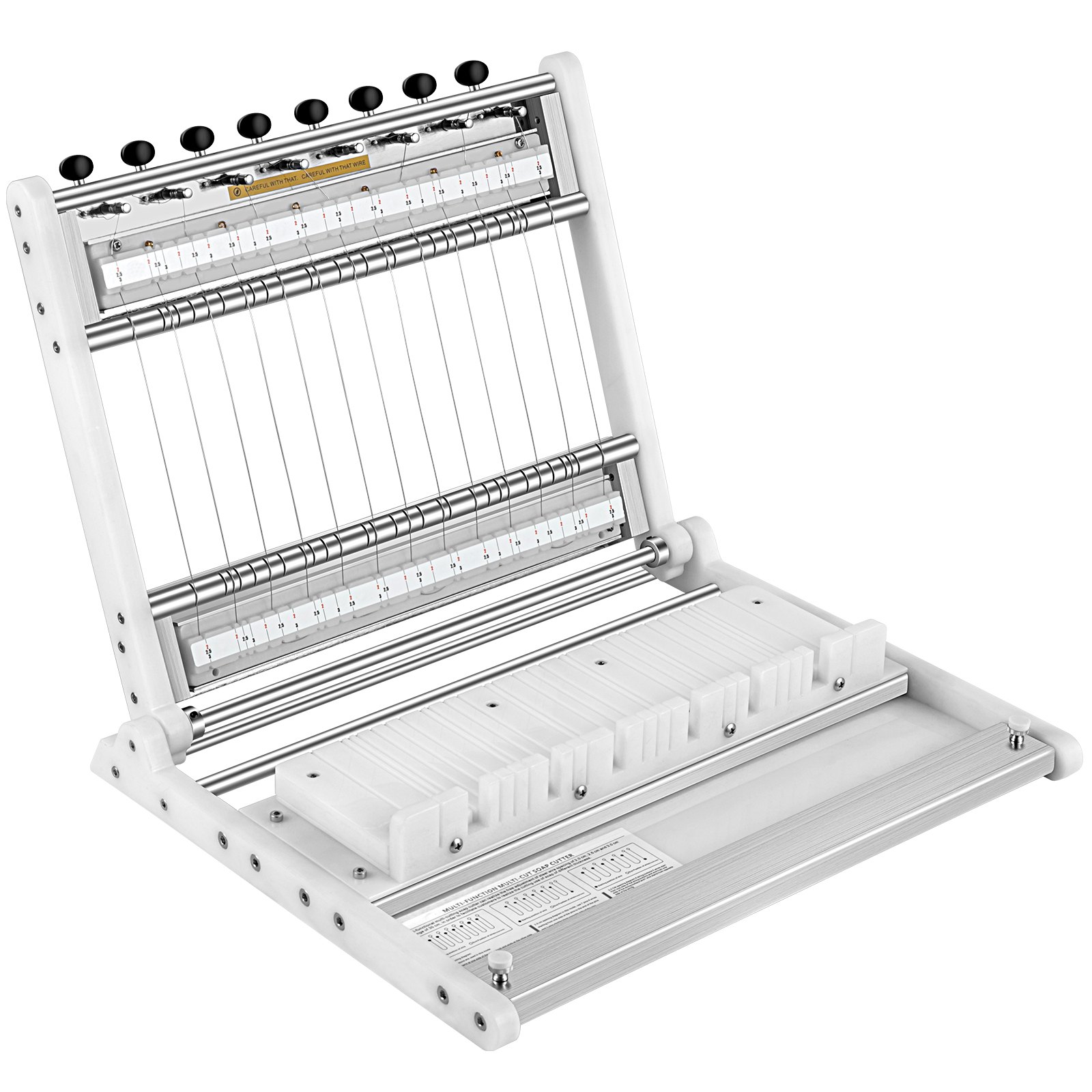 VEVOR Taglierina per Sapone Regolabile, 1-15 Barre Taglierina per Sapone a Filo in Acciaio Inossidabile 304 Utensile per Fatto a Mano per Tagliare Candele, Torte, Formaggio, Burro, Cioccolato, ecc.