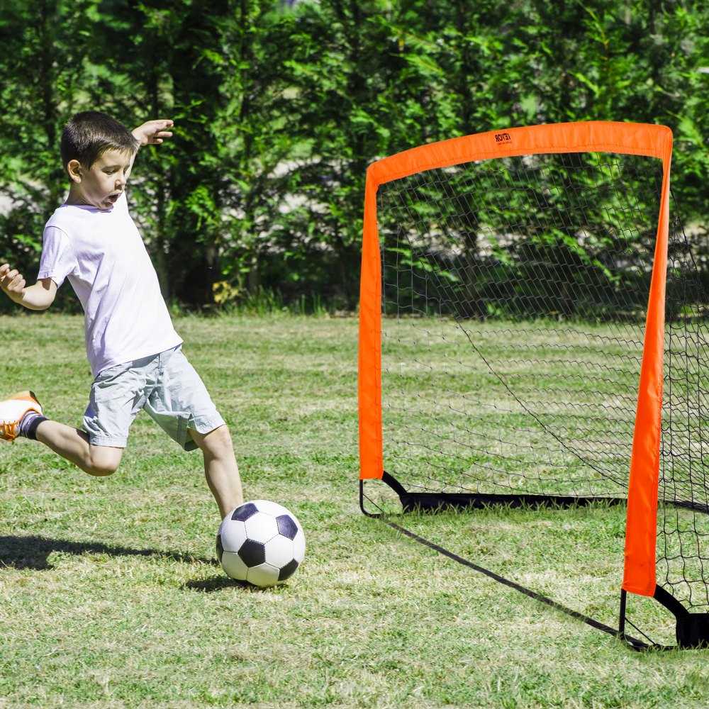 VEVOR Porta da Calcio Pop-up per Bambini 190 x 100 cm Portatile, Cancello da Calcio per Bambini da Giardino Portatile Telaio in Fibra di Vetro per l'Allenamento, Porta da Calcio per Bambini da Cortile
