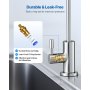 VEVOR Rubinetto in Acciaio Inox, Rubinetto per Acqua Potabile Senza Piombo, Rubinetto a Osmosi Inversa con Valvola in Ottone Massiccio, Rubinetto Filtrato ad Arco Alto, Nichel Spazzolato