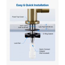VEVOR Rubinetto in Acciaio Inox, per Acqua Potabile Senza Piombo, Rubinetto a Osmosi Inversa con Valvola in Ottone Massiccio, con Filtro per Acqua per Lavello da Cucina, Oro Spazzolato