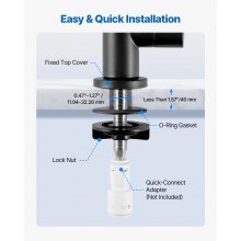 VEVOR Rubinetto in Acciaio Inox, Rubinetto per Acqua Potabile Senza Piombo, Rubinetto a Osmosi Inversa con Valvola in Ottone Massiccio, Rubinetto Filtrato ad Arco Alto, Nero Opaco per Caffetteria