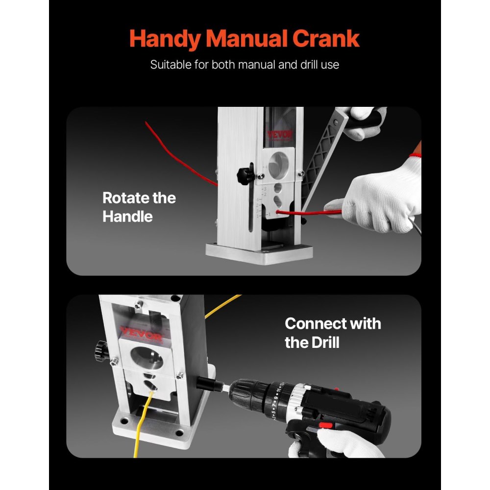 VEVOR Cable Stripping Machine 1.5-38mm Cable Stripping Machine Manually or Drill Driven Cable Stripping Machine 130x130x300mm Ideal for stripping sheathed monofilament multi-core cables