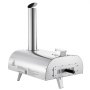 VEVOR Forno per Pizza da Esterno Portatile, Forno a Legna per Pizza da 12 pollici, Stufa a Pellet di Legno Termometro Integrato per Campeggio all'Aperto, Cortile, Giardino, Argento